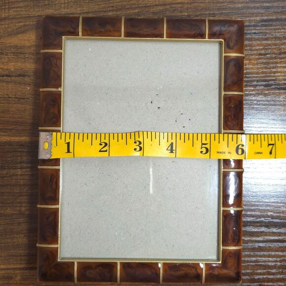 Vintage Brown & Gold Ashely Manor Shiny Resin & Metal 4x6 Textured Swirl Design - Picture 7 of 10